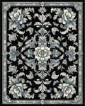 Elaborate Floral Scrollwork Pattern Rug