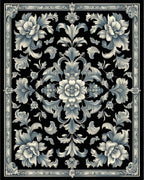 Elaborate Floral Scrollwork Pattern Rug