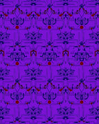 Ornate Purple Abstract Symmetry Design Rug