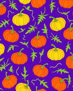 Harvest Pumpkin Vine Pattern Rug