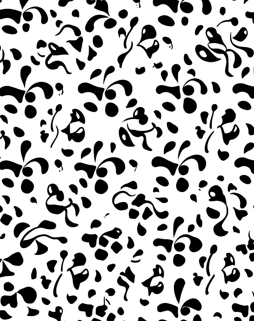 Abstract Black Spots Pattern Rug