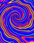 Vibrant Swirl Blue Rainbow Rug