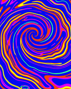 Vibrant Swirl Blue Rainbow Rug