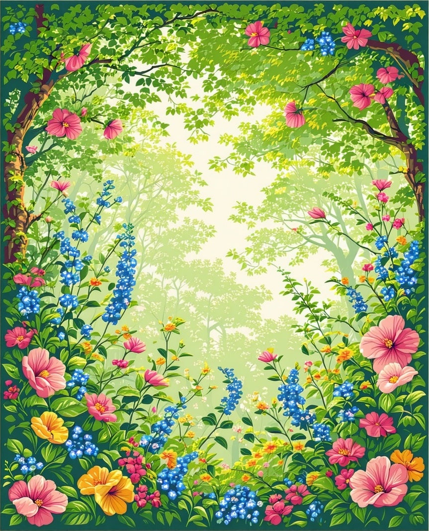 Enchanted Forest Floral Vines Rug