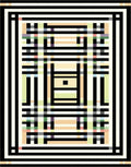Abstract Geometric Plaid Pattern Rug