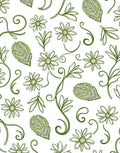 Whimsical Green Floral Swirl Garden Rug