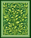 Lush Green Floral Acanthus Pattern Rug