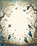 Vintage Birds Blossoms Nature Pattern Rug