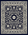 Classic Floral Border Intricate Pattern Rug