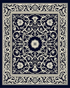 Classic Floral Border Intricate Pattern Rug