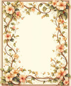 Soft Floral Vine Cream Rug