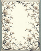 Elegant Floral Vine Scroll Design Rug