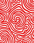 Crimson Wavy Line Abstract Rug