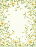 Delicate Cream Floral Vine Pattern Rug