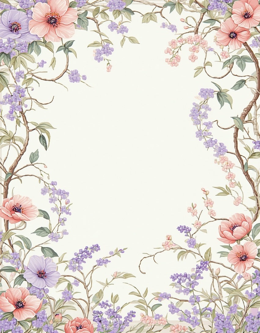 Floral Vine Whimsical Pattern Rug