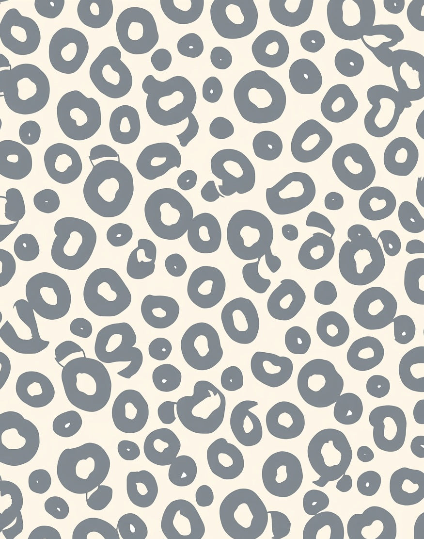 Gray Abstract Leopard Spotted Pattern Rug