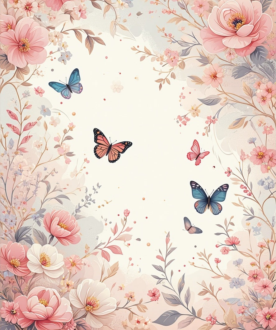 Floral Butterflies Delicate Dream Rug