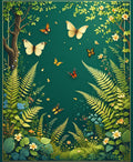 Emerald Forest Butterfly Nature Rug