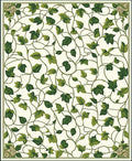 Green LeafVine Pattern Rug