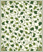 Green LeafVine Pattern Rug