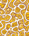 Abstract Swirls Yellow Brown Pattern Rug