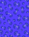 Abstract Blue White Fan Pattern Rug
