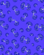 Abstract Blue White Fan Pattern Rug