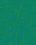 Teal Green Abstract Leaf Pattern Rug