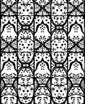 Bold Black White Tribal Pattern Rug