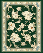 Elegant Floral Botanical Scroll Design Rug