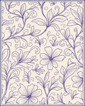 Floral Vine Outline Cream Rug