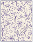 Floral Vine Outline Cream Rug