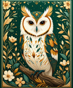 Whimsical Owl Floral Nature Design Rug