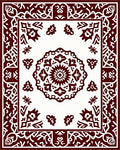 Crimson Floral Medallion Border Rug