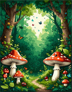 Enchanted Forest Mushroom Ladybug Path Rug