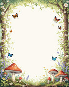 Enchanted Forest Butterflies and Mushrooms Rug