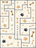Cream Paw And Bone Maze Rug