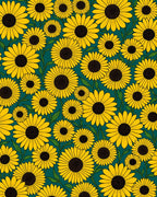 Vibrant Yellow Sunflower Pattern Rug