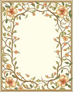 Vines Floral Scrollwork Botanical Design Rug