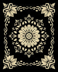 Antique Floral Mandala Scrollwork Rug