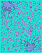 Octopus And Swirl Whimsical Design Rug