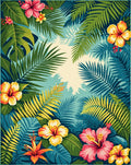 Tropical Floral Jungle Vibe Rug