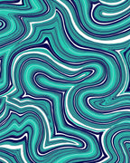 Aqua Wave Patterned Abstract Rug