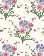 Spring Floral And Butterfly Garden Design Rug