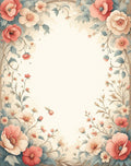 Vintage Floral Garden Botanical Print Rug