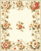 Classic Floral Vines PatternedRug Rug