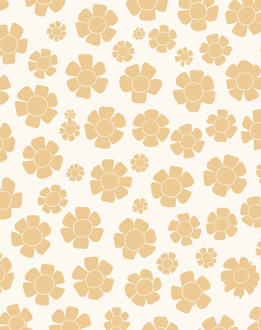 Numerous Floral Pattern Cream Rug