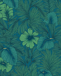 Tropical Leaf and Flower Pattern Rug