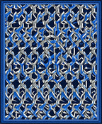 Abstract Blue 3D Geometric Pattern Rug
