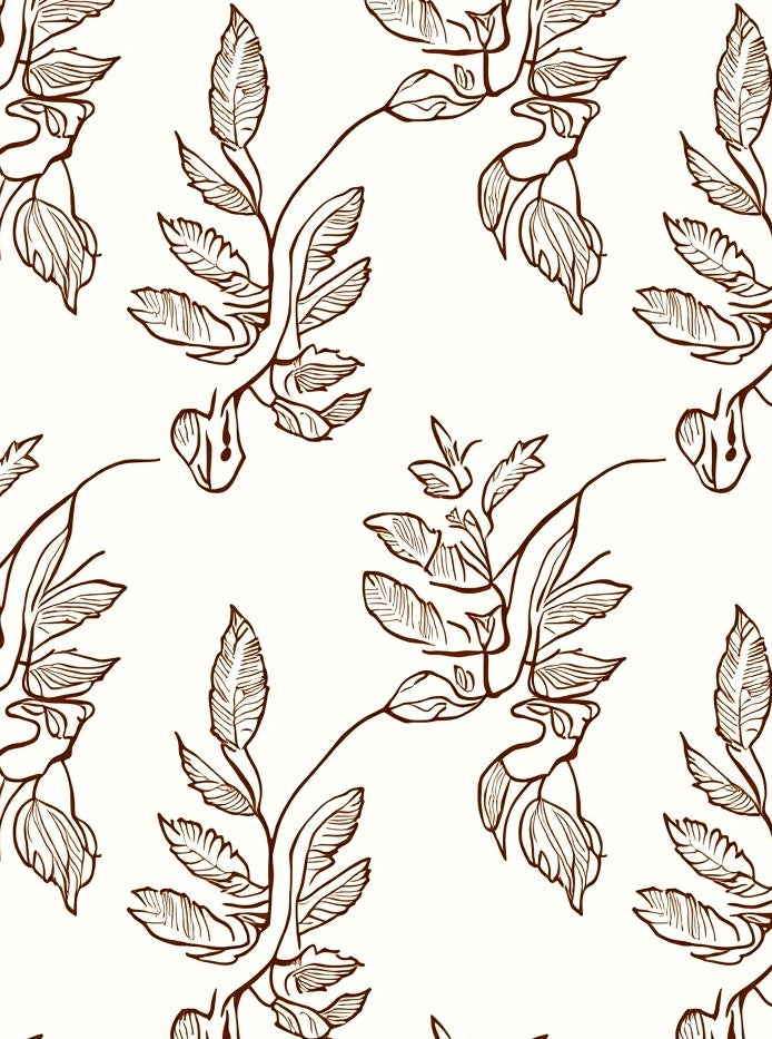 Outline Botanical Vine Pattern Rug
